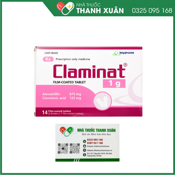 Thuốc Claminat 1g Imexpharm điều trị nhiễm khuẩn